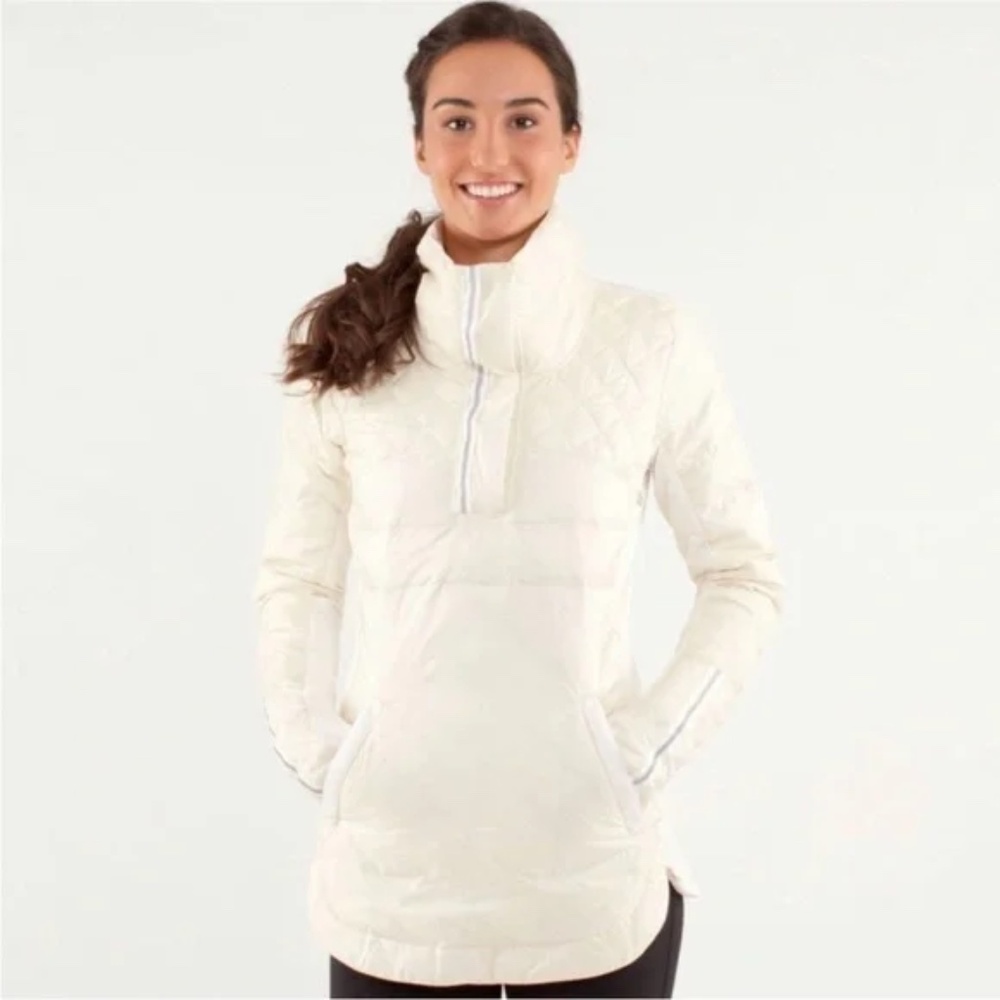 Lululemon What the Fluff Pullover Jacket Windbreaker Women's 6 Cream Beige Run